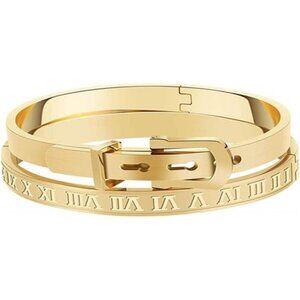 Gold Silver Plated Bracelets for Men Women Roman Numeral Bangle Bracelet